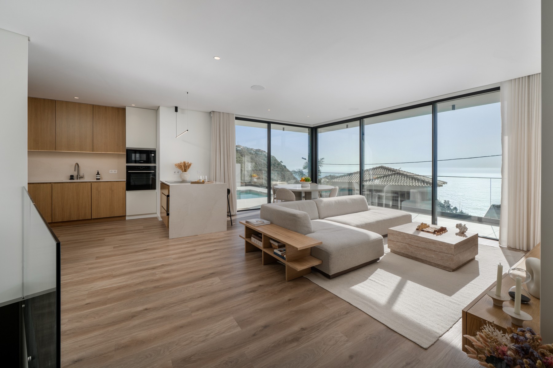 Interior view of Casa Amani with ocean views