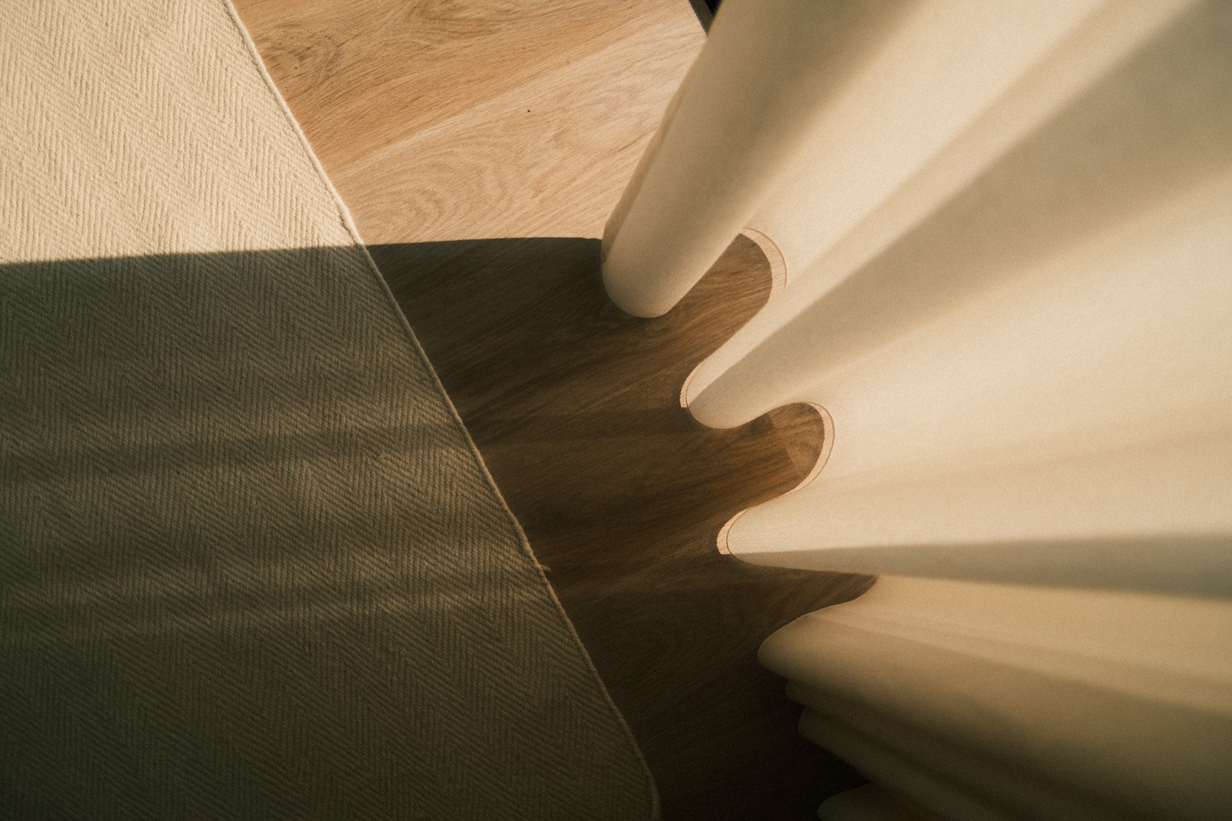 Close-up of handcrafted wood and textile details at Casa Amani